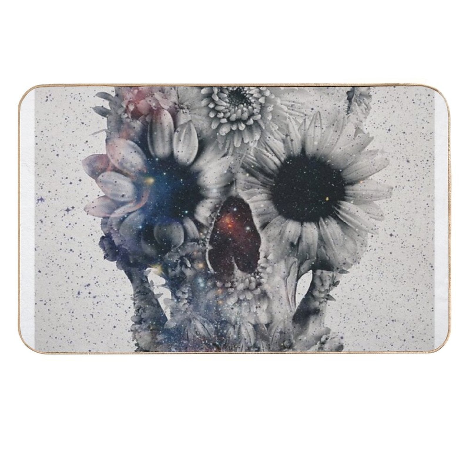 Floral Skull 2  Non-Slip Bath Mat