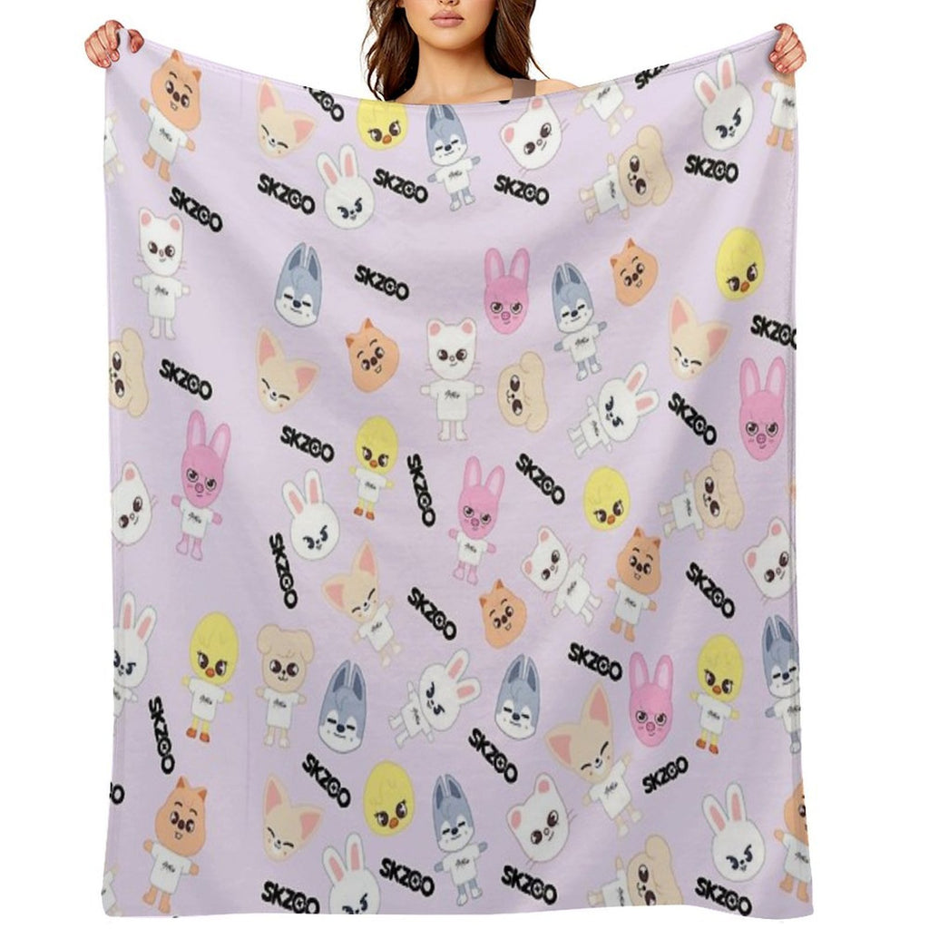 STRAY KIDS (SKZOO) All Members Pattern All-season Throw Blanket