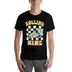 Rolling Into Nine Year Old Skateboard Skater 9th Birthday  Slim-fit Cut T-Shirt