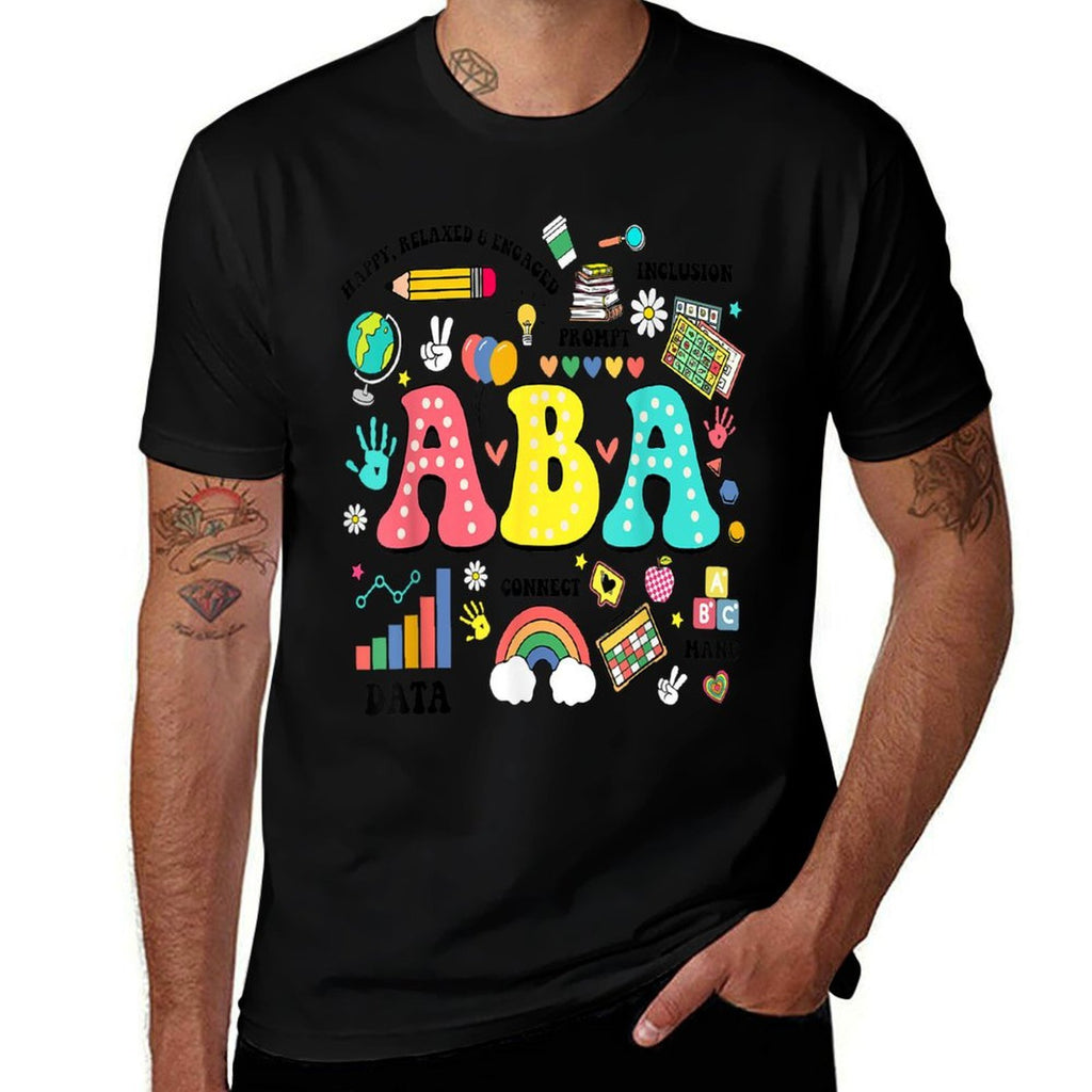 ABA Therapist Behavior Analyst Autism Therapy RBT Floral  Trendy Pattern T-Shirt