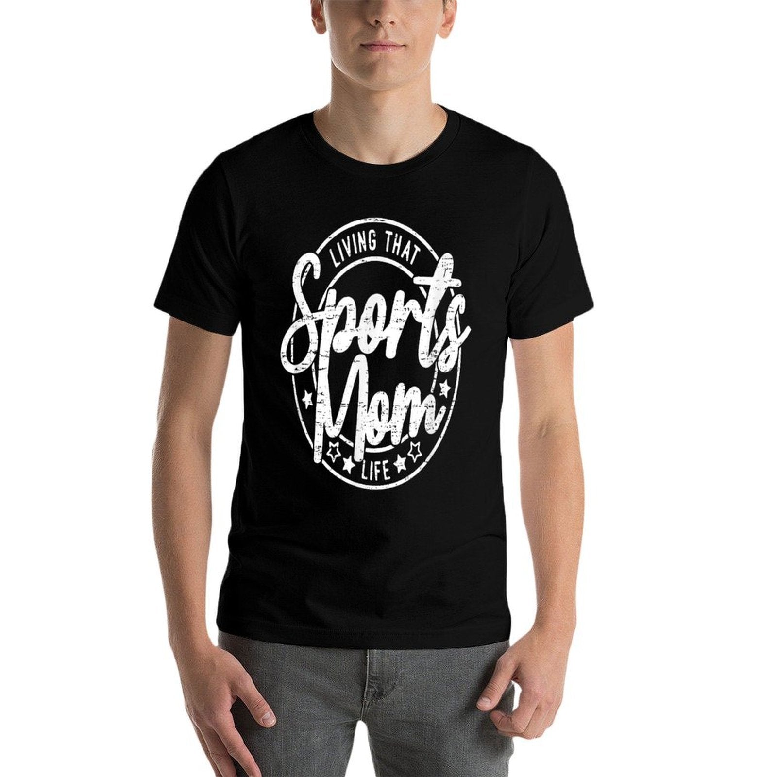 Living That Sports Mom Life Mothers Day Sports Mama Funny  Wrinkle-resistant T-Shirt