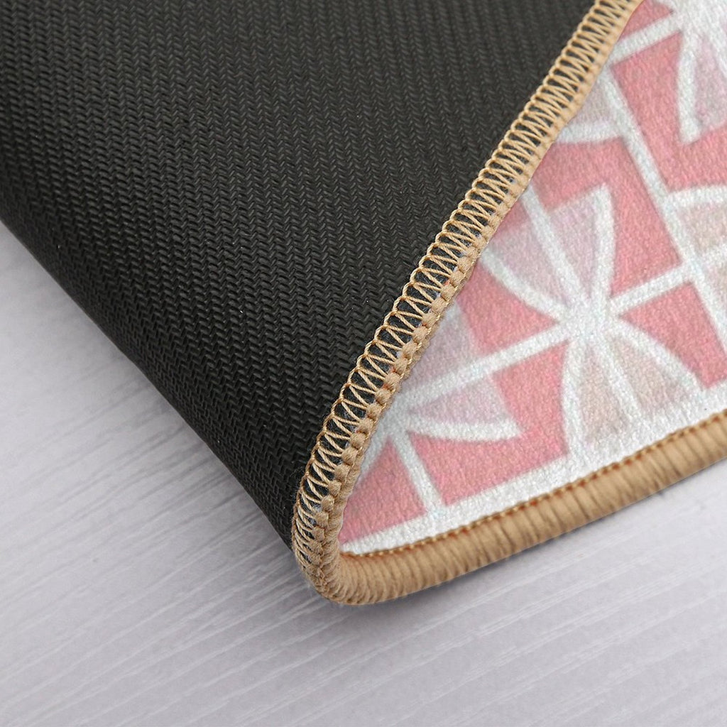 Pink Geometric Pattern.  Versatile Bath Mat