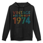1974 Vintage December 50th Birthday Medium-Weight Fabric Hoodie