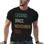 13 Years Old Legend Since November 2012 13th Birthday  Tagless Design T-Shirt