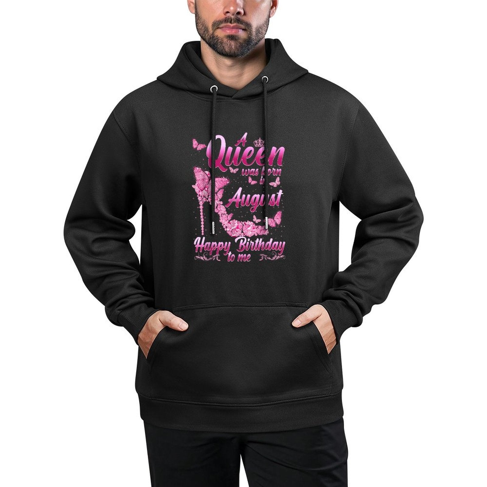 Womens August Is My Birthday Queen The Whole Month Girl Machine Washable Hoodie