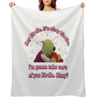 Nanalan Wonderful Girl It's Okay Birdie Eco-conscious Throw Blanket