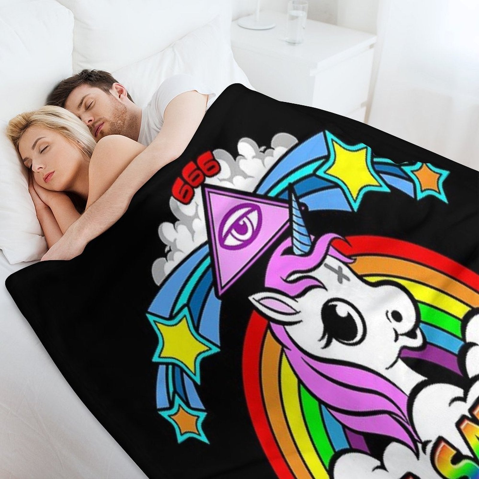 HAIL SATAN Machine-washable Throw Blanket