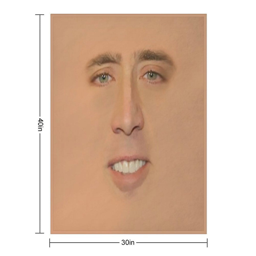 Nicolas Cage Giant Face Versatility Throw Blanket