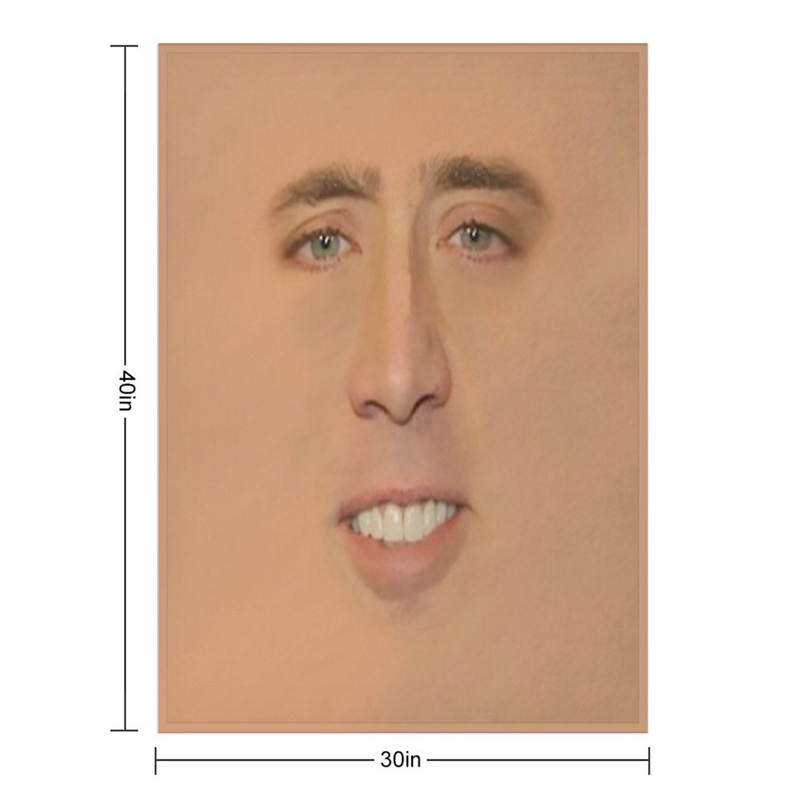 Nicolas Cage Giant Face Versatility Throw Blanket