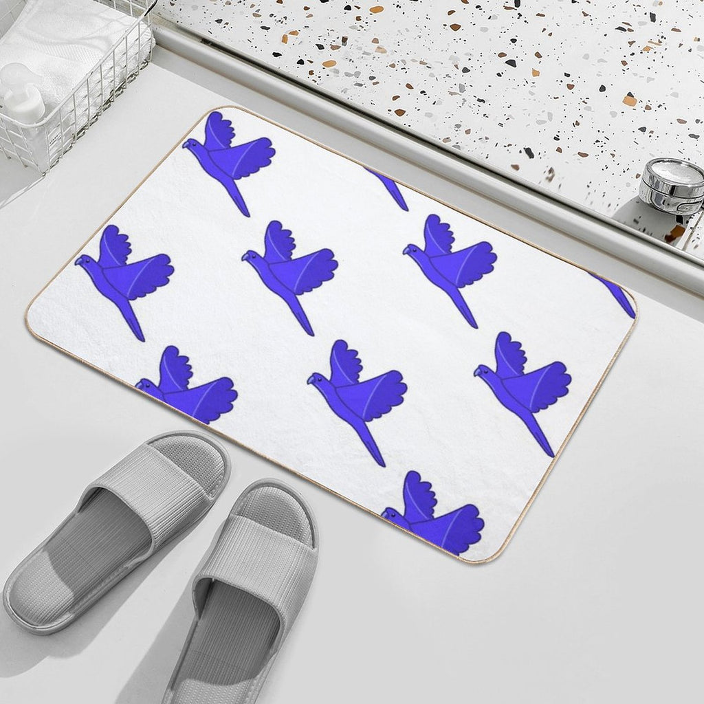 Blueberry As A Macaw Flying  Long-Lasting Bath Mat