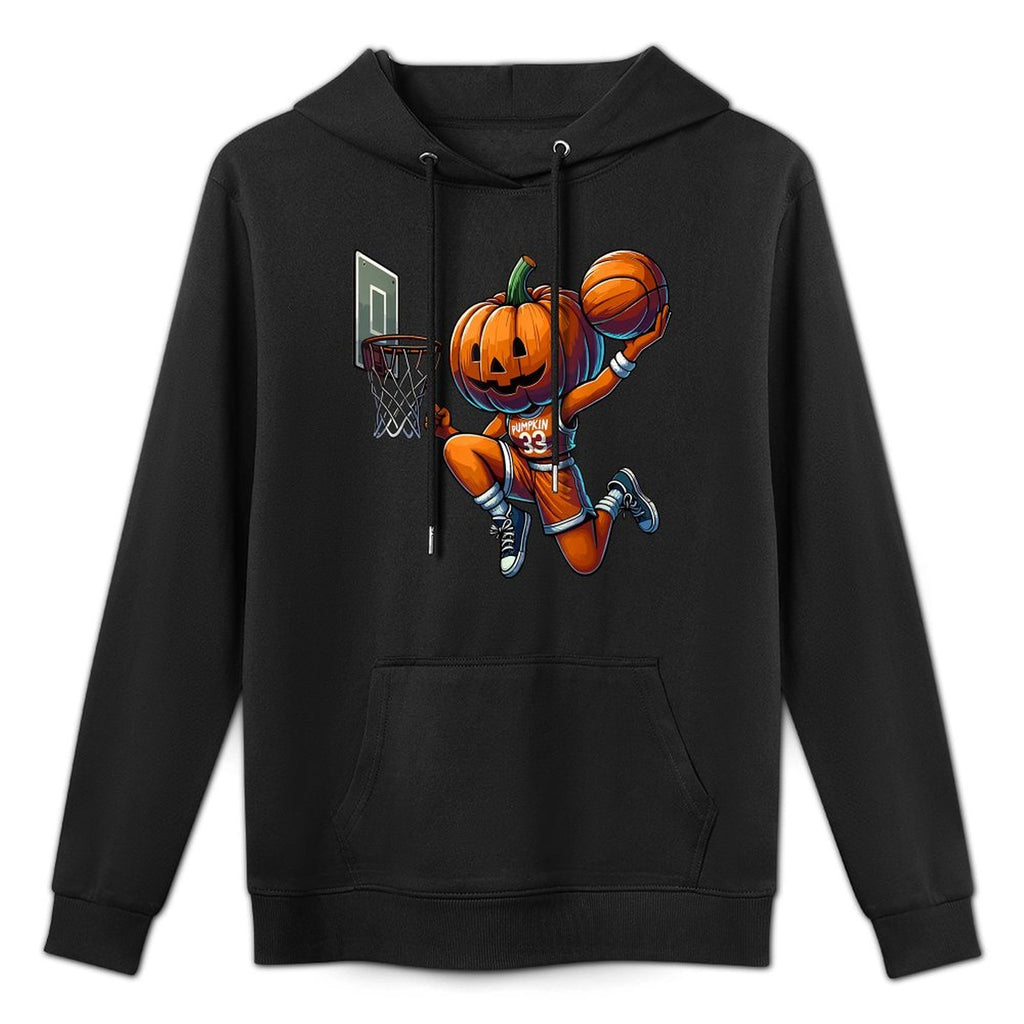 Pumpkin Playing Basketball Dunk Halloween Costume Sports Unisex Design Hoodie