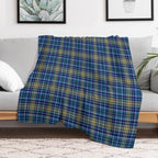 O'Sullivan Tartan Bright Blue Irish Plaid Sustainable Throw Blanket