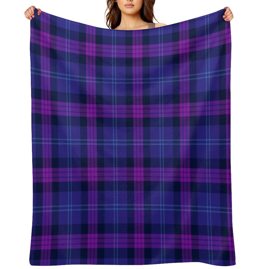 Great Scot Tartan  Cute Blue And Purple Scottish Plaid Eco-conscious Throw Blanket