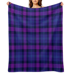 Great Scot Tartan  Cute Blue And Purple Scottish Plaid Eco-conscious Throw Blanket