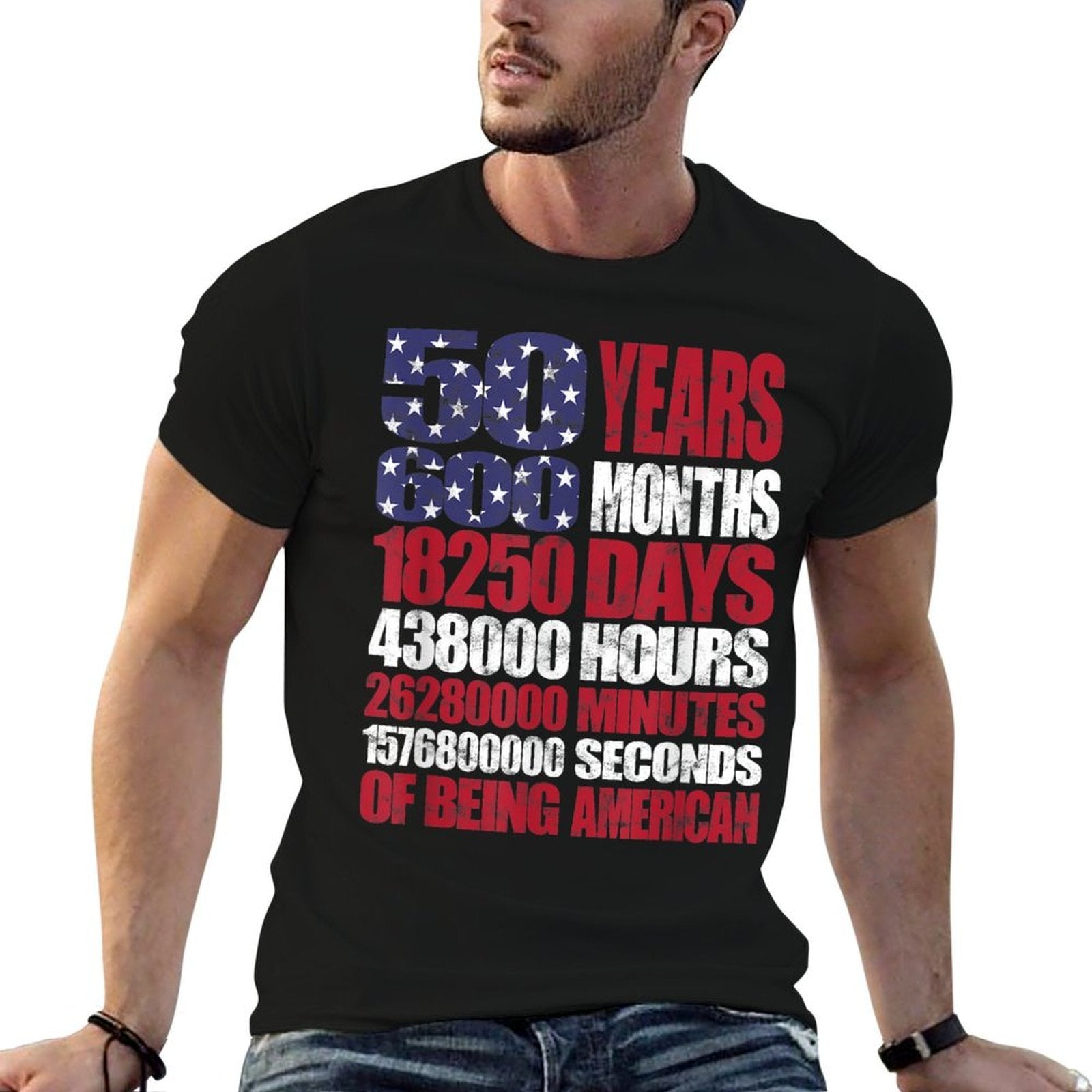 50 Years of Being American Usa Patriotic 50th Birthday Gift  Quick-drying T-Shirt