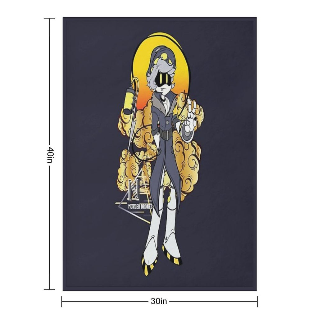 Murder Drones Retro Serial Designation N Shrink-resistant Throw Blanket