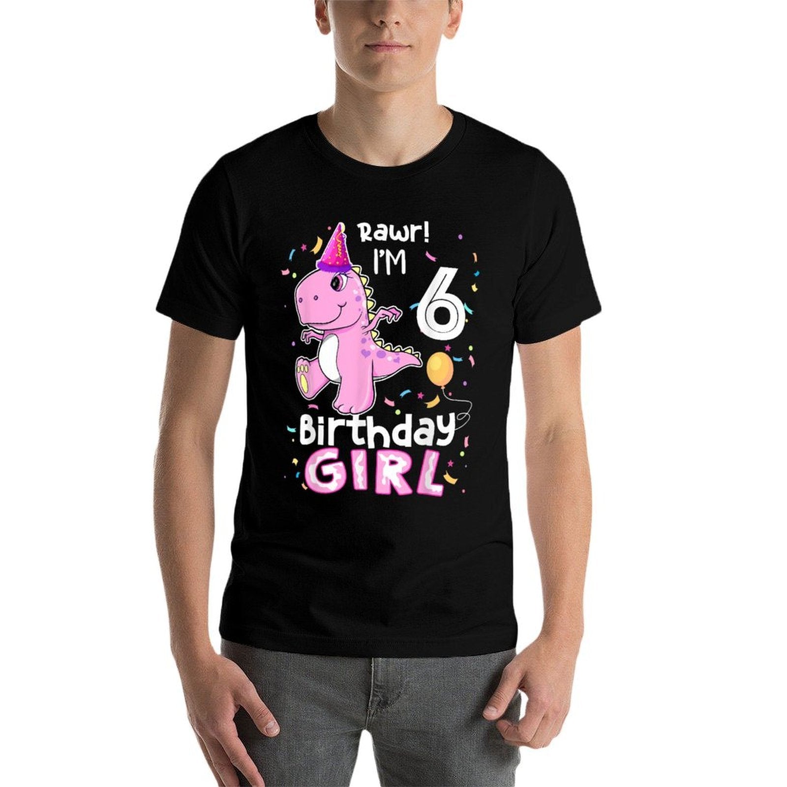 6 Year Old Dinosaur Birthday 6th T Rex Dino Six Saurus  Durable T-Shirt