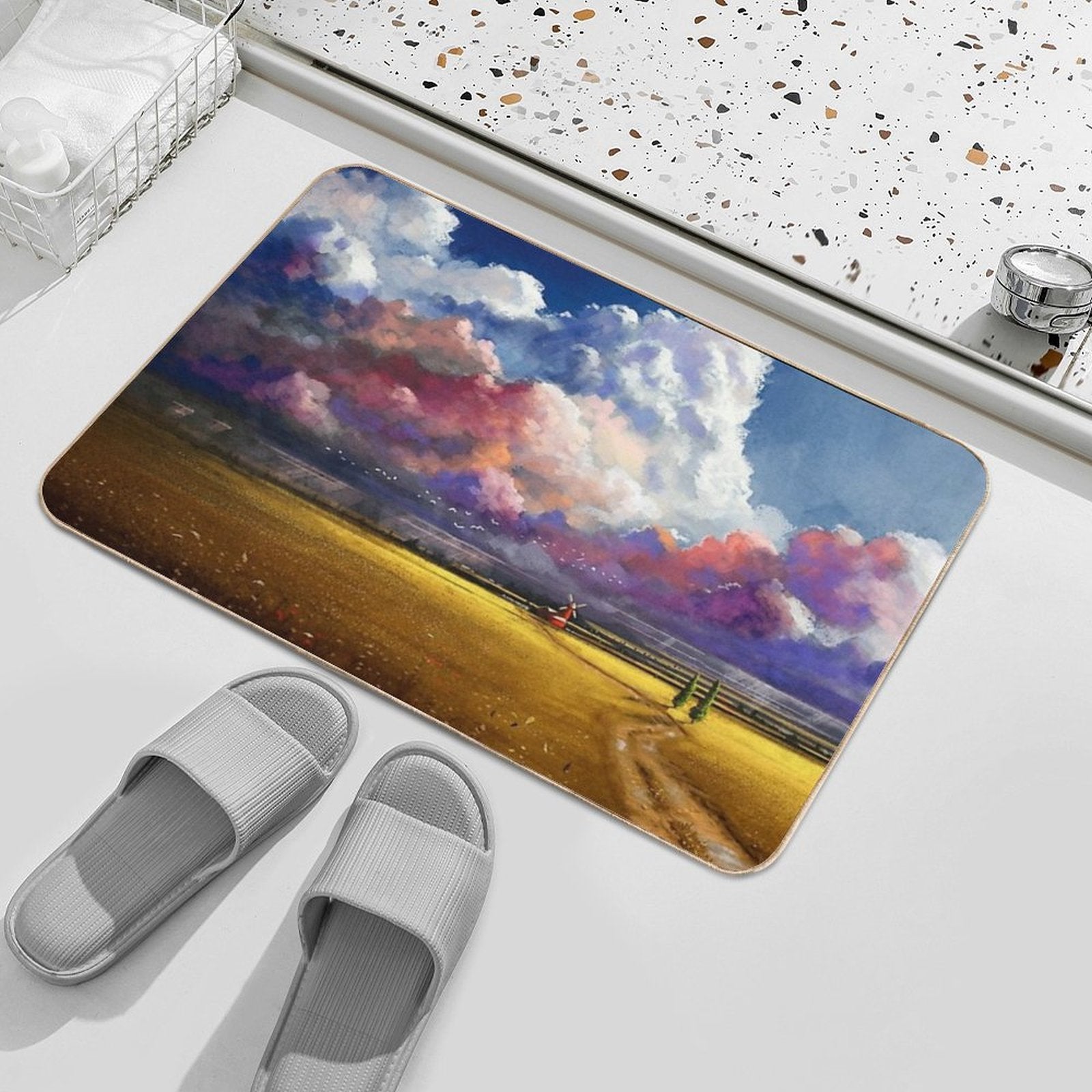 The Colorful Storm  Fade-Resistant Bath Mat