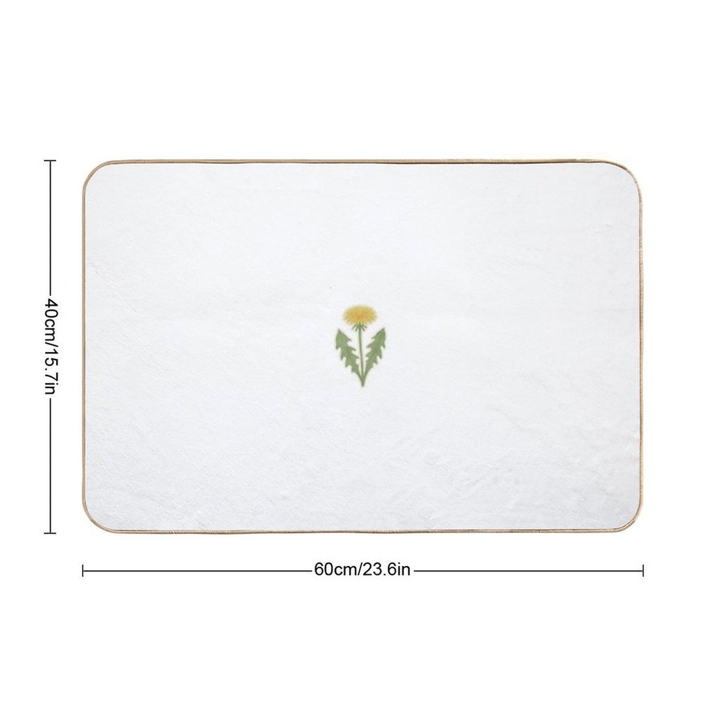 Dandelion Flower- Watercolor Style  Easy Maintenance Bath Mat