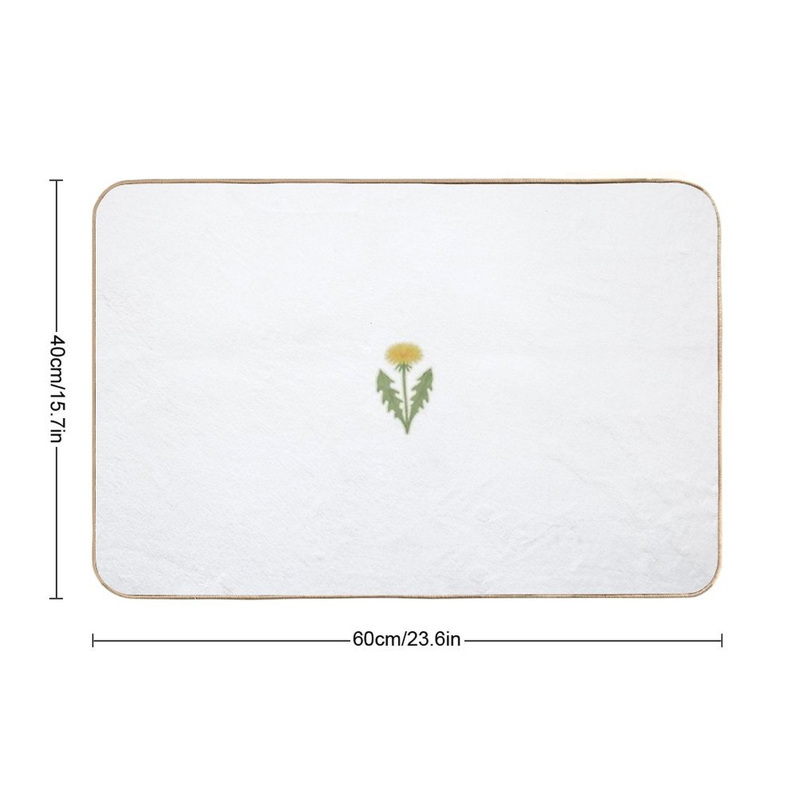 Dandelion Flower- Watercolor Style  Easy Maintenance Bath Mat