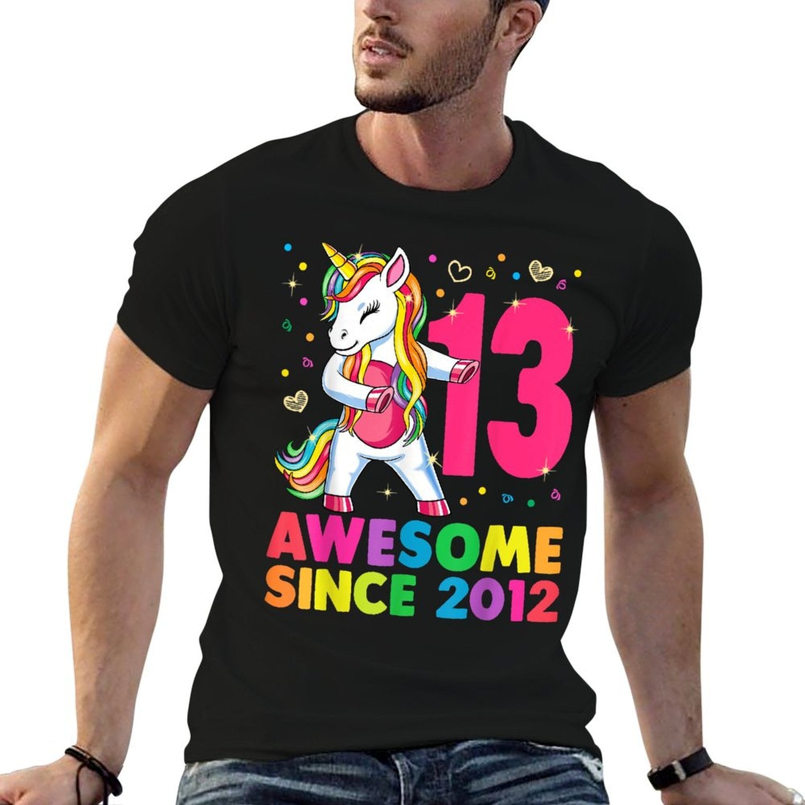 13 Years Old Unicorn Flossing 13th Birthday Girl Gift Party Comfortable T-Shirt