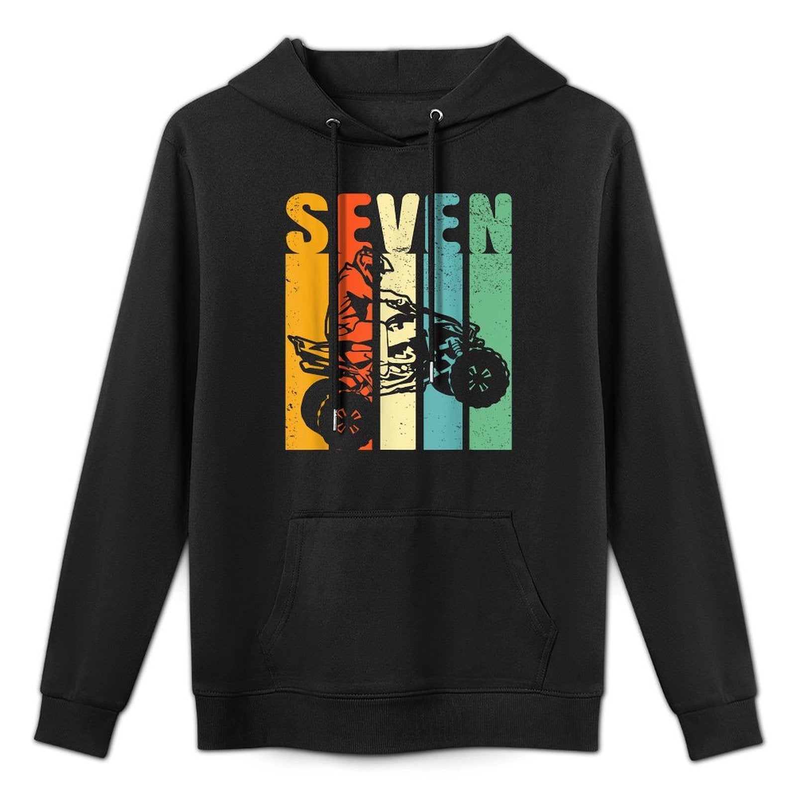 7th Birthday ATV Off Road Four Wheeler Quad Bike Mud Racing Kangaroo Pocket Hoodie