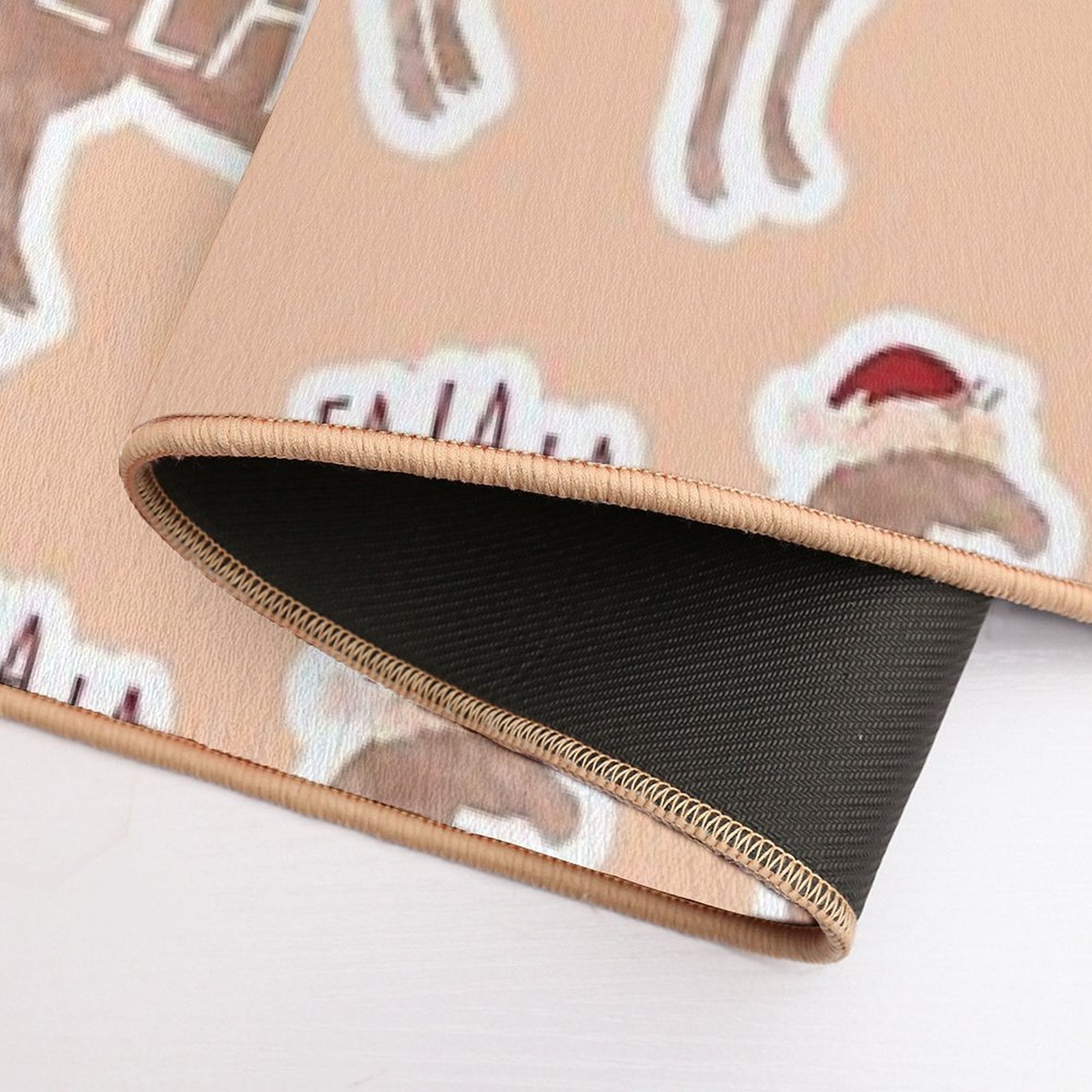 Fa La La Llama - Funny Llama Christmas Pun Sticker  Toxin-Free Bath Mat