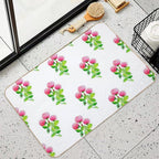 Watercolour Ladybugs in Pink Flowers Garden  Pet-Safe Bath Mat