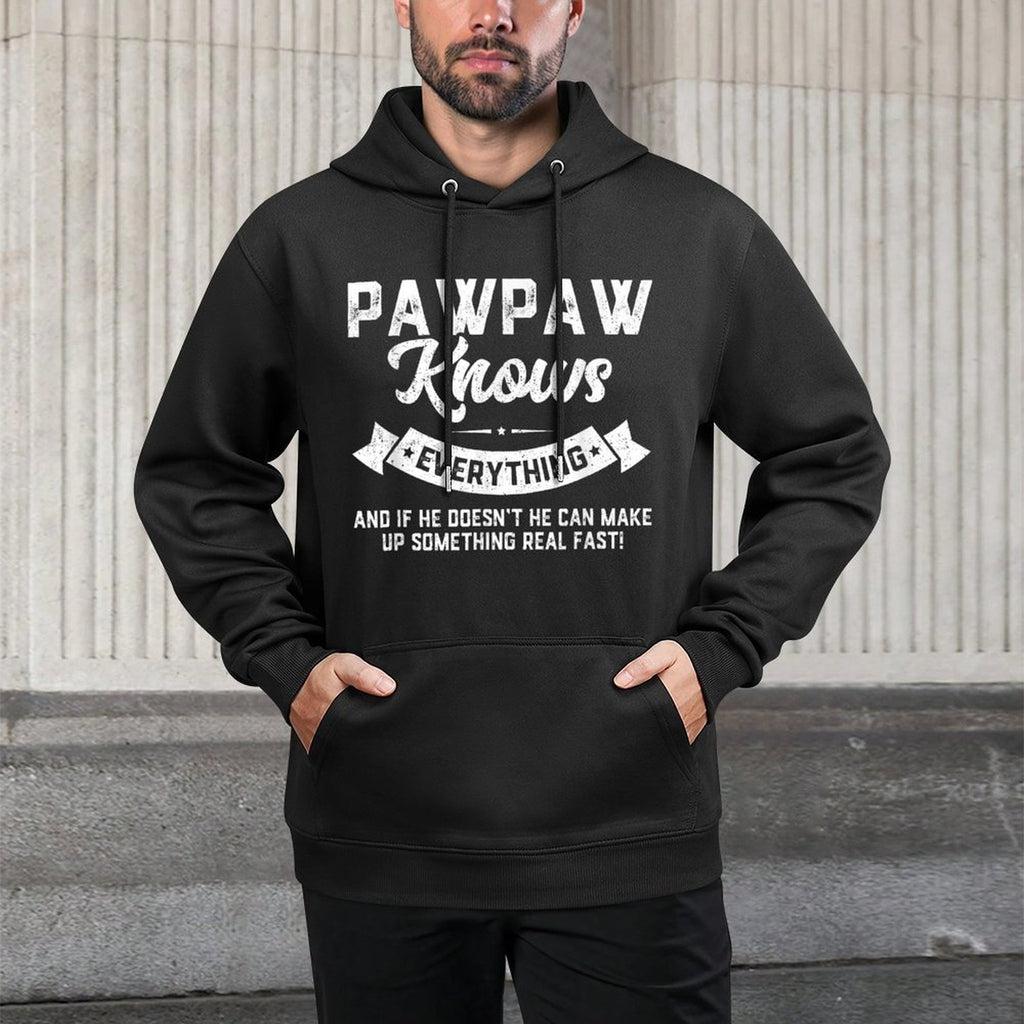 Pawpaw Knows Everything 60th Gift Funny Fathers Day Cotton-Polyester Blend Hoodie