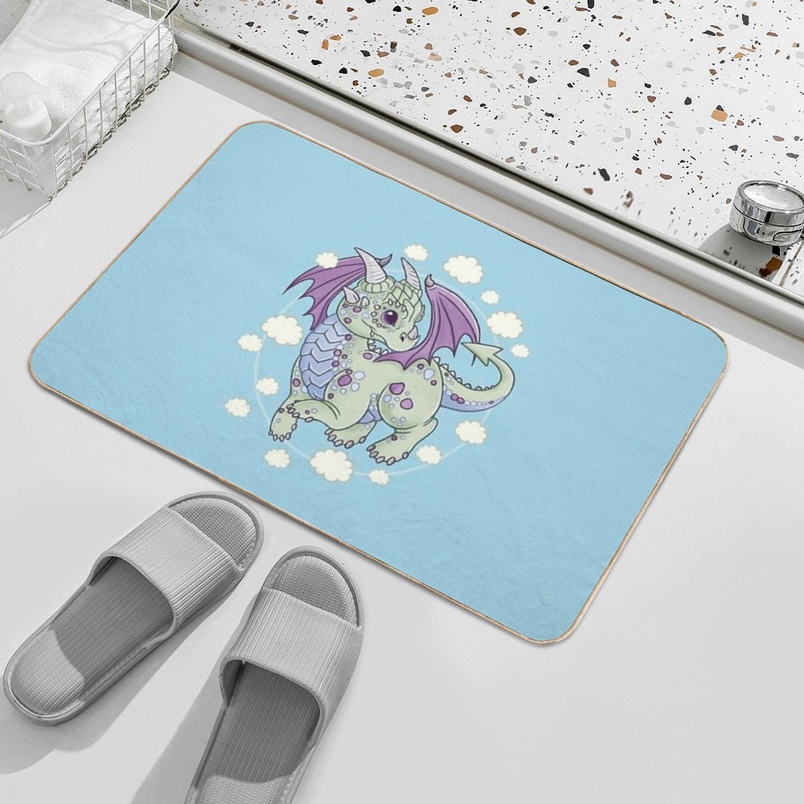 Dragon in The Clouds  High-Traffic Bath Mat