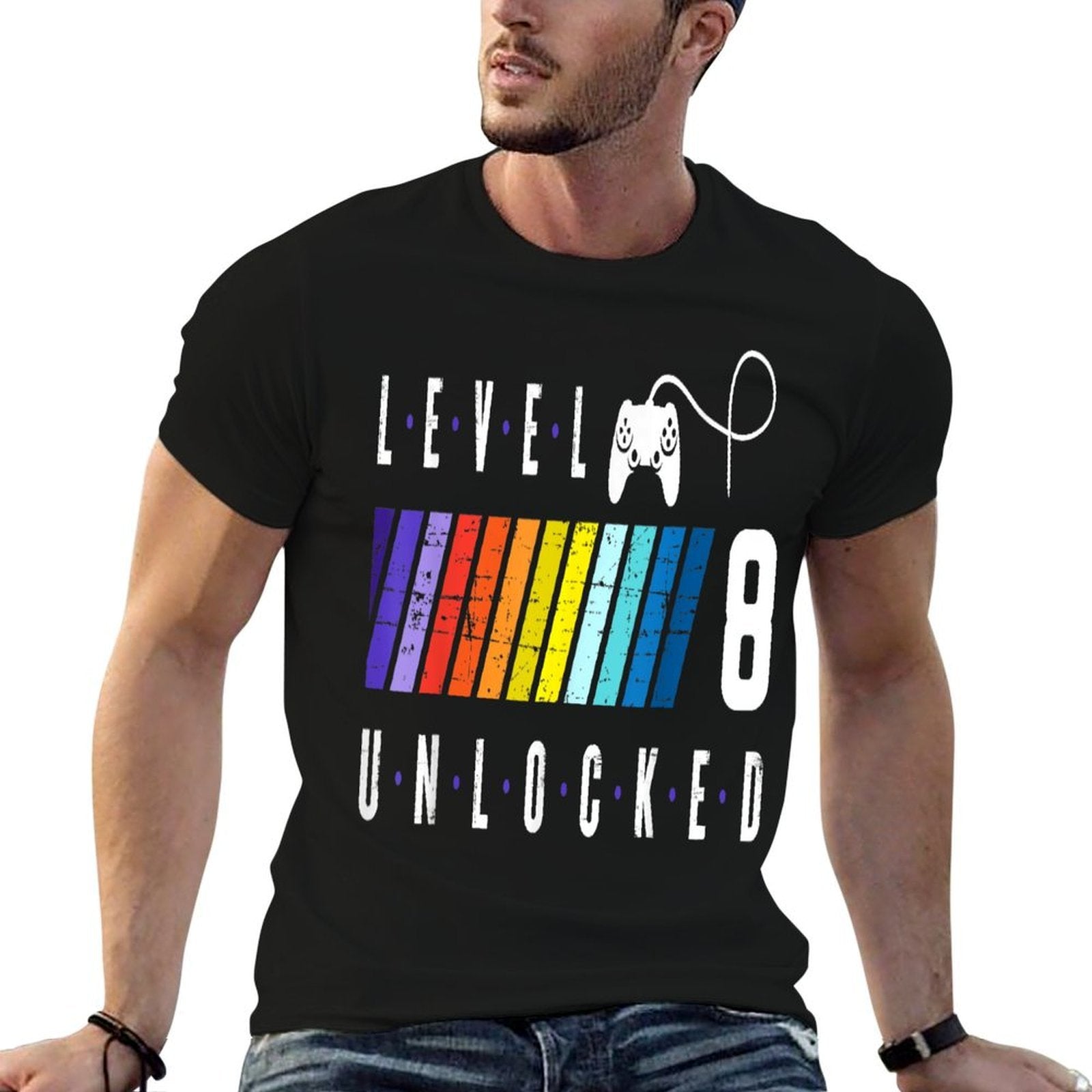 8th Birthday Gamer Boy Or Gamer Girl - Level 8 Unlocked  Easy-care T-Shirt