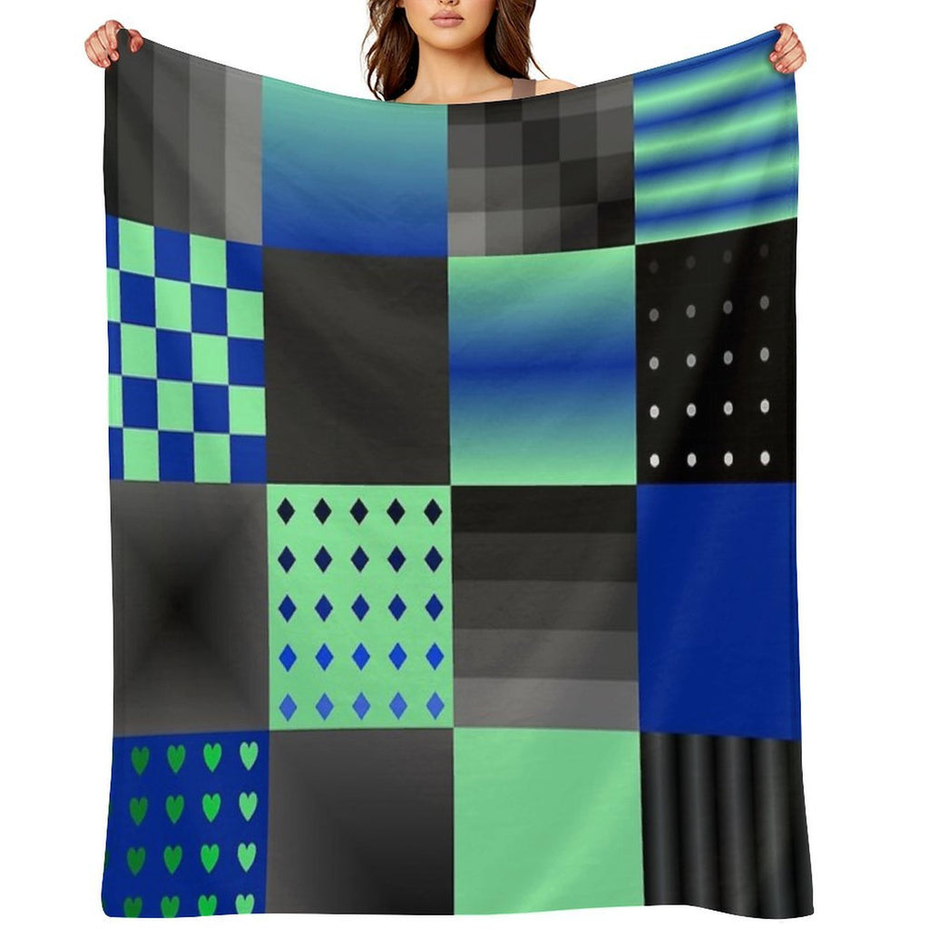 Funny Patchwork Pattern 7 Plush Throw Blanket