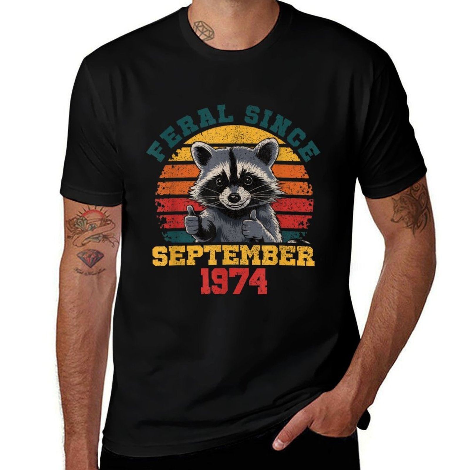 50 Years Old Feral Since September 1974 50th Birthday  Lightweight T-Shirt