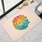 Animal Rainbow - Cream  Long-Lasting Bath Mat