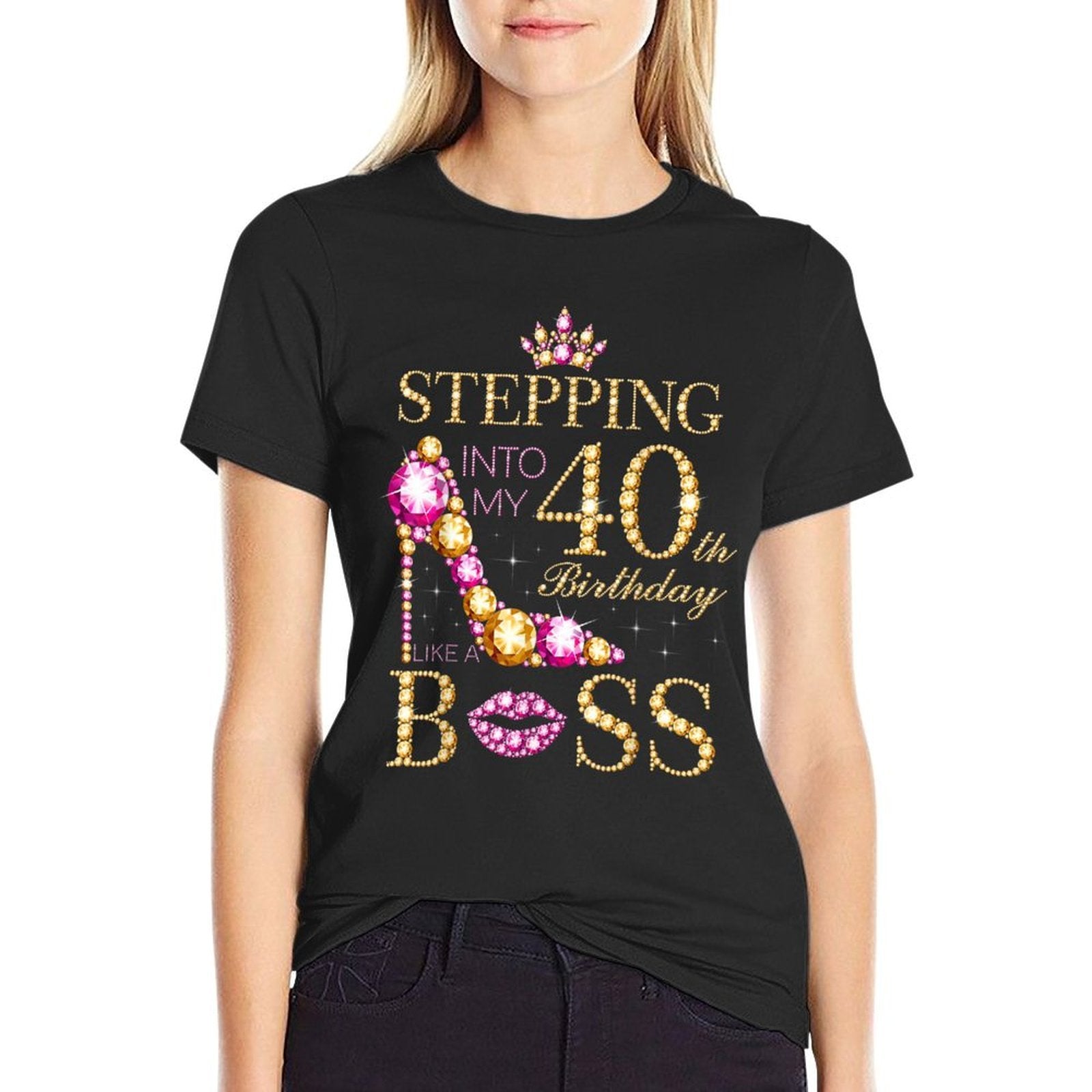 Stepping Into My 40th Birthday Like A Boss  Easy-care T-Shirt