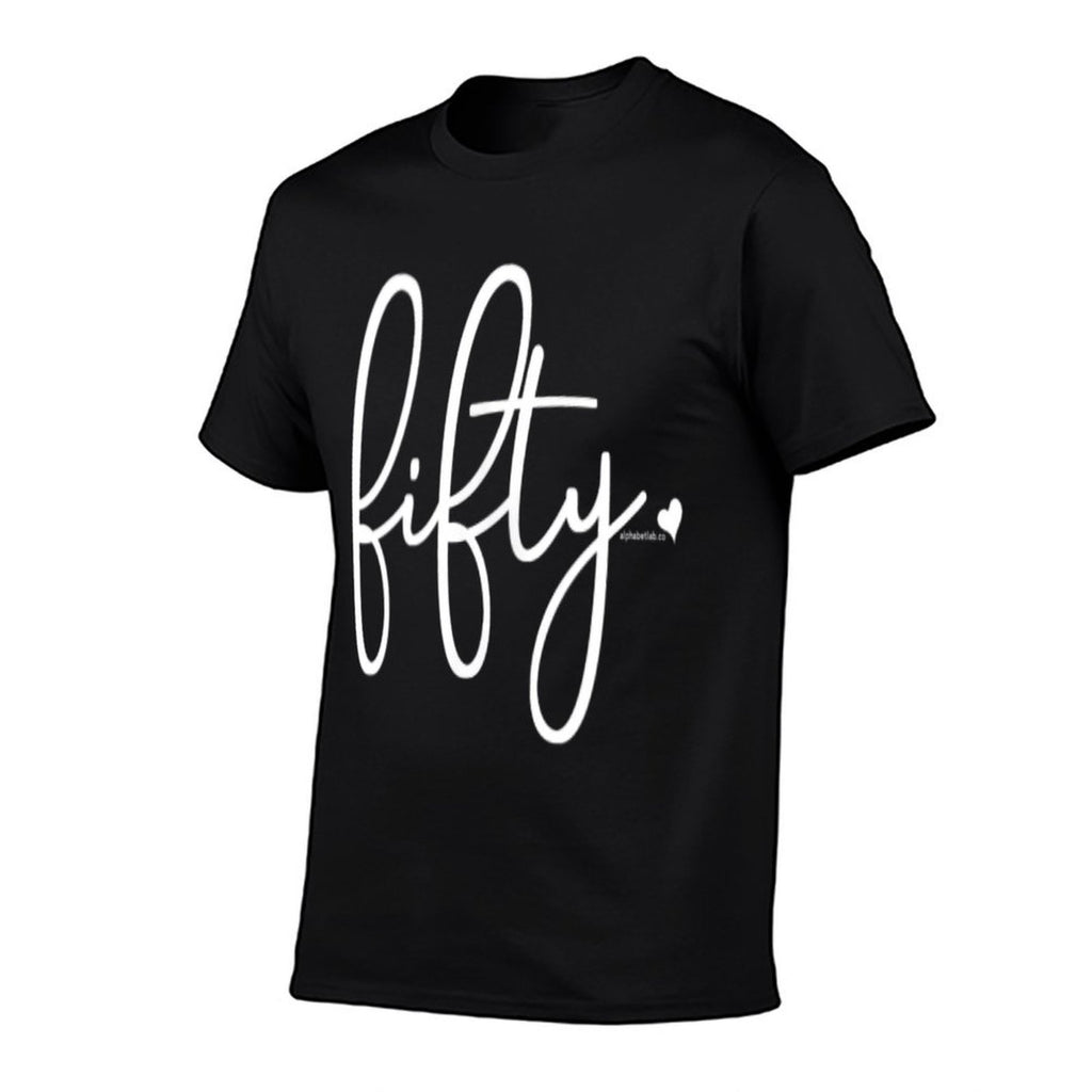 50th Birthday Gift Ideas for Her  Fifty Design Party Women  Ribbed Collar T-Shirt