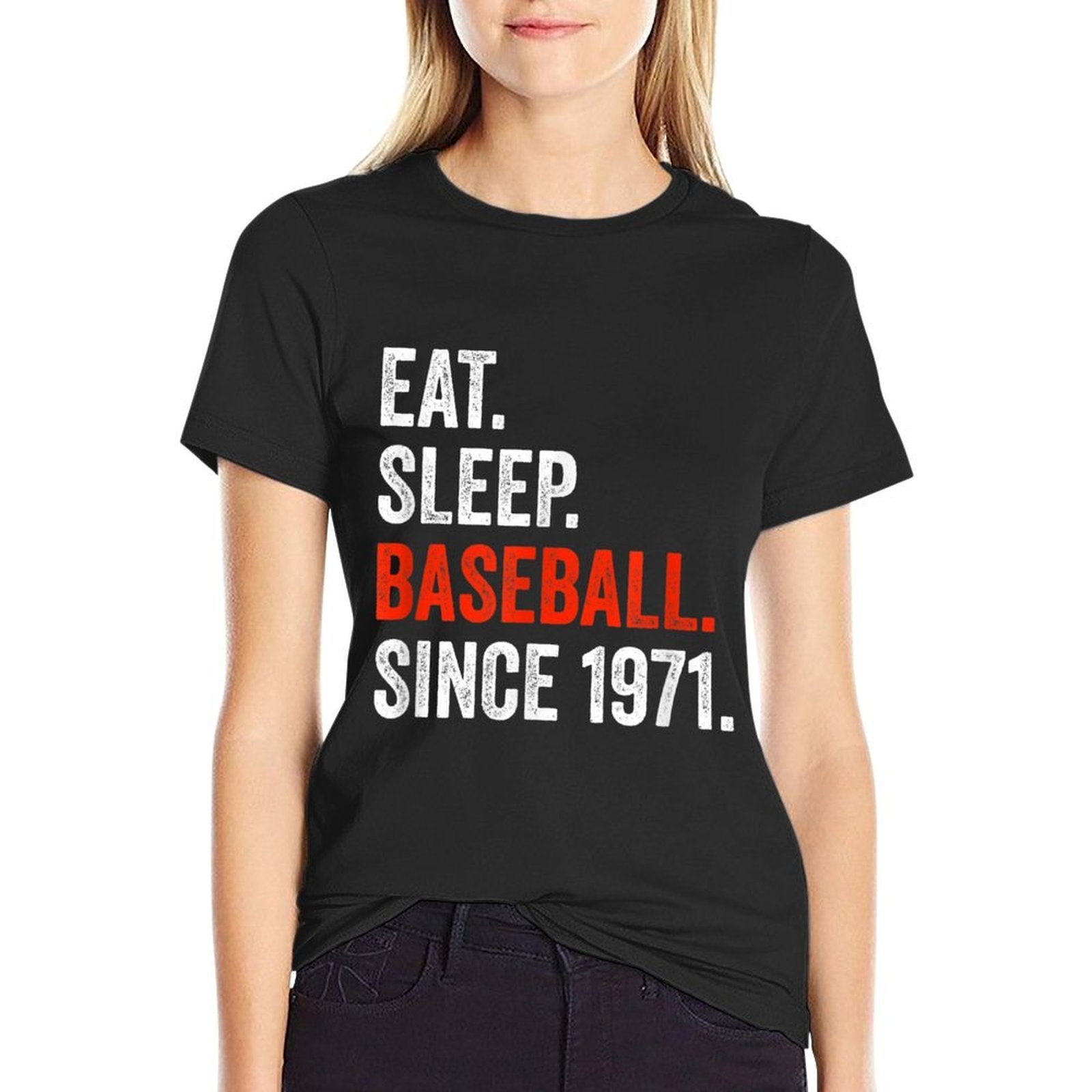 50th Birthday Baseballs Eat Sleep Since 1971 Men Women  Odor-resistant T-Shirt