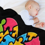 Autism Awareness Month ASD Neurodiversity Shrink-resistant Throw Blanket