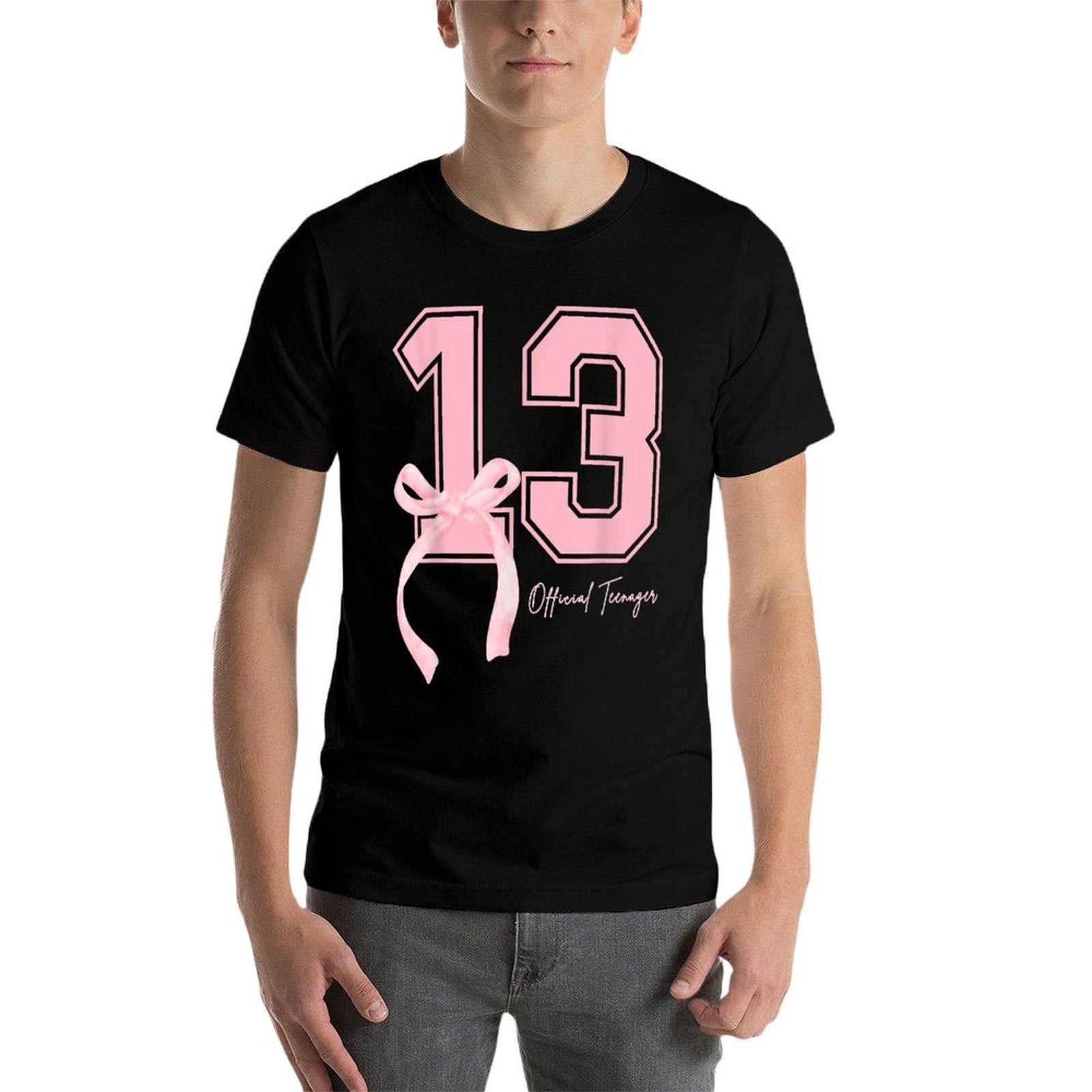 13 Year Old Pink Coquette Bow Officialnager 13th Bday Comfortable T-Shirt