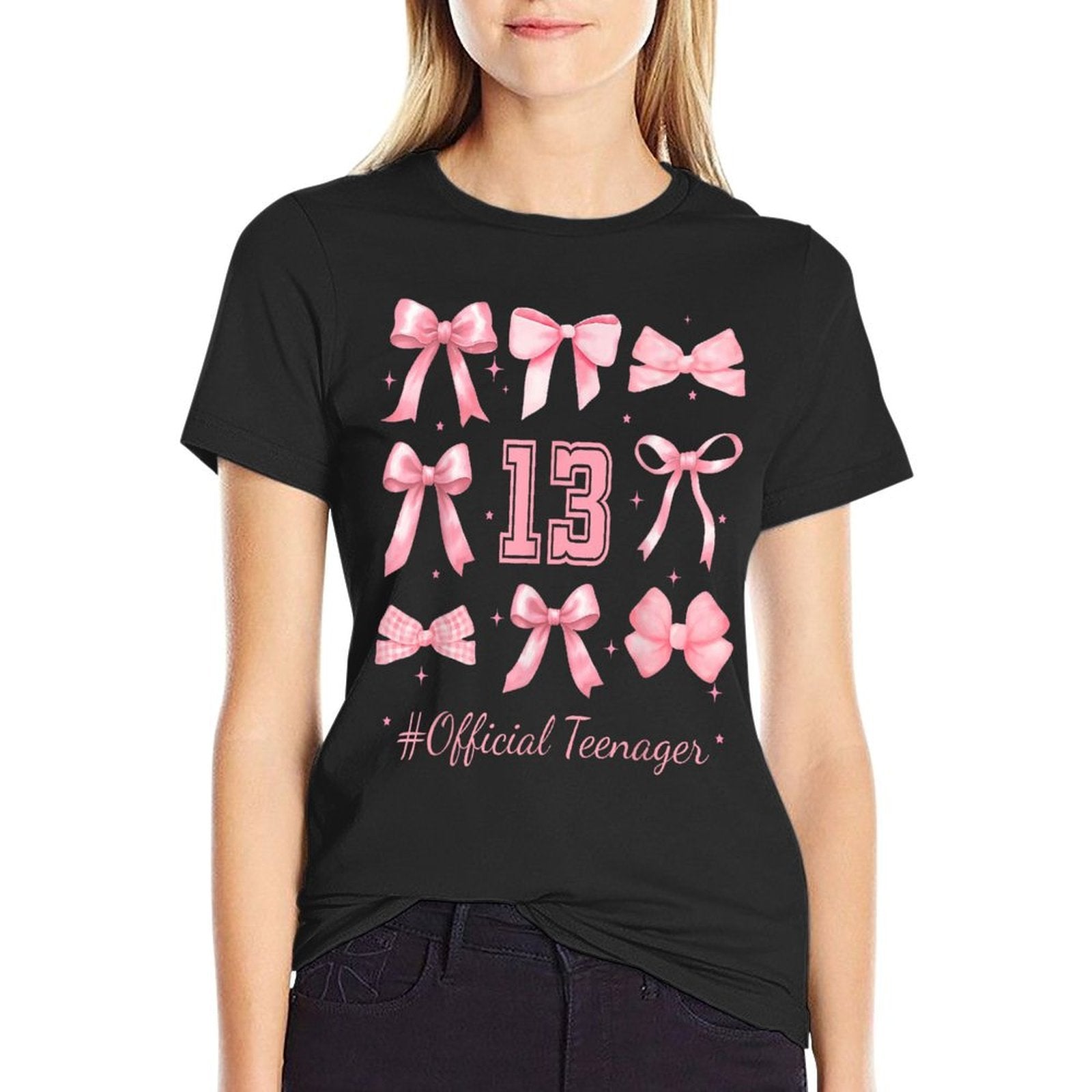 13 Officialnager Digits Pink Coquette Bow 13th Birthday  Breathable T-Shirt