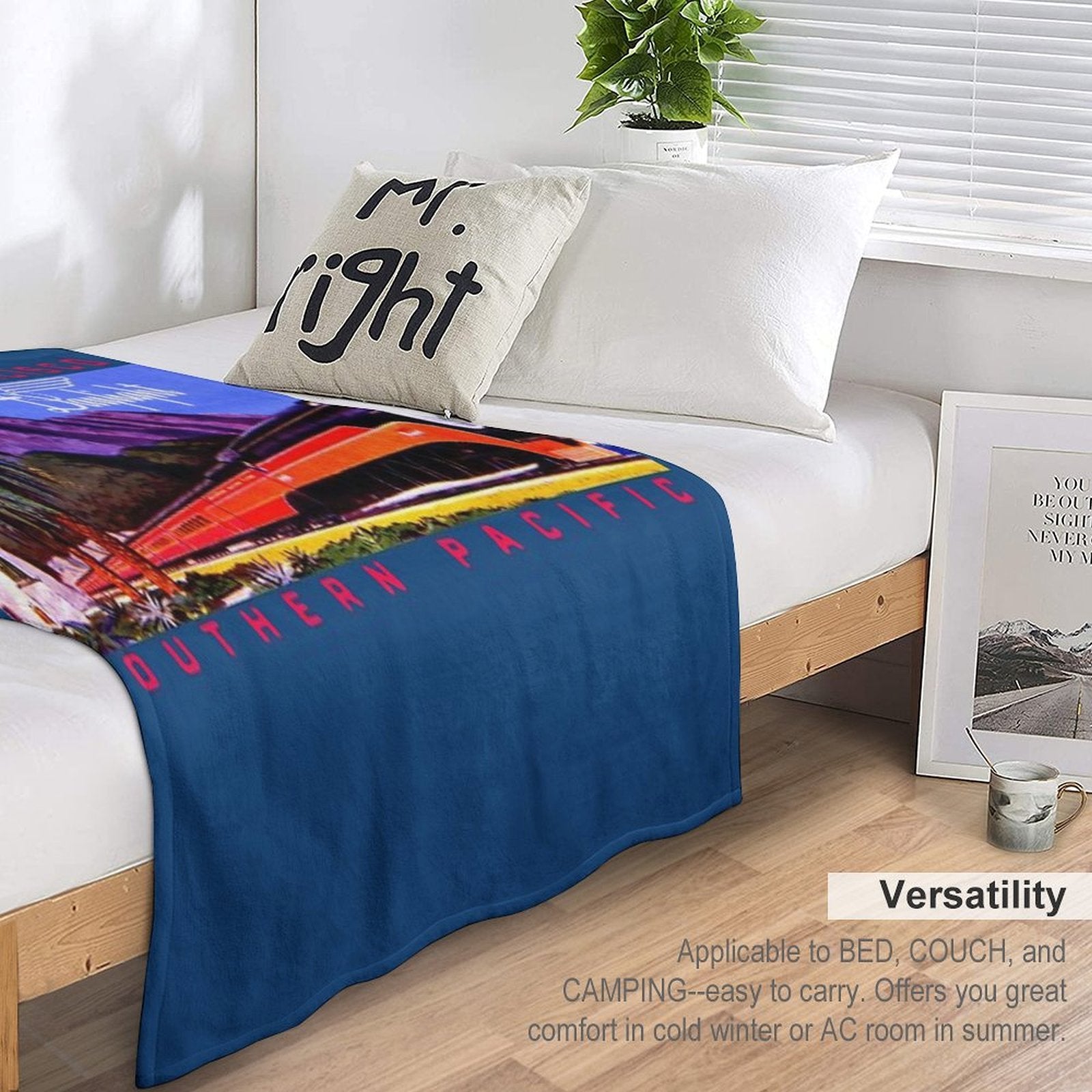 1930s Daylight Railroad Train Durable Throw Blanket
