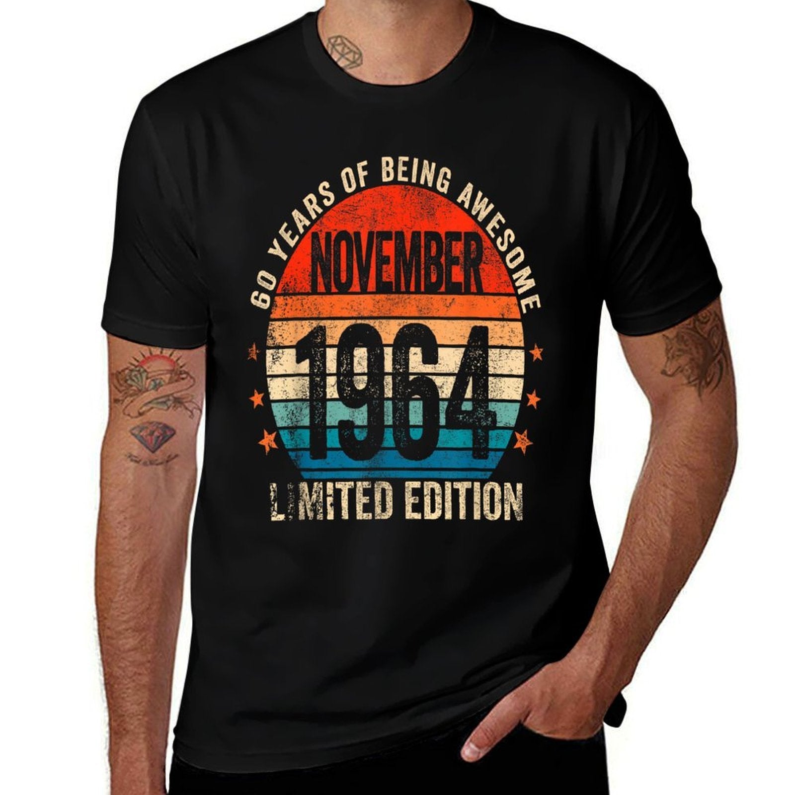 Awesome Since November 1964 60 Years Old 60th Birthday Men  Summer-ready Fabric T-Shirt