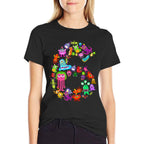 Little Monster 6 Six Year Old Kid 6th Birthday Party Aliens  Heathered Texture T-Shirt