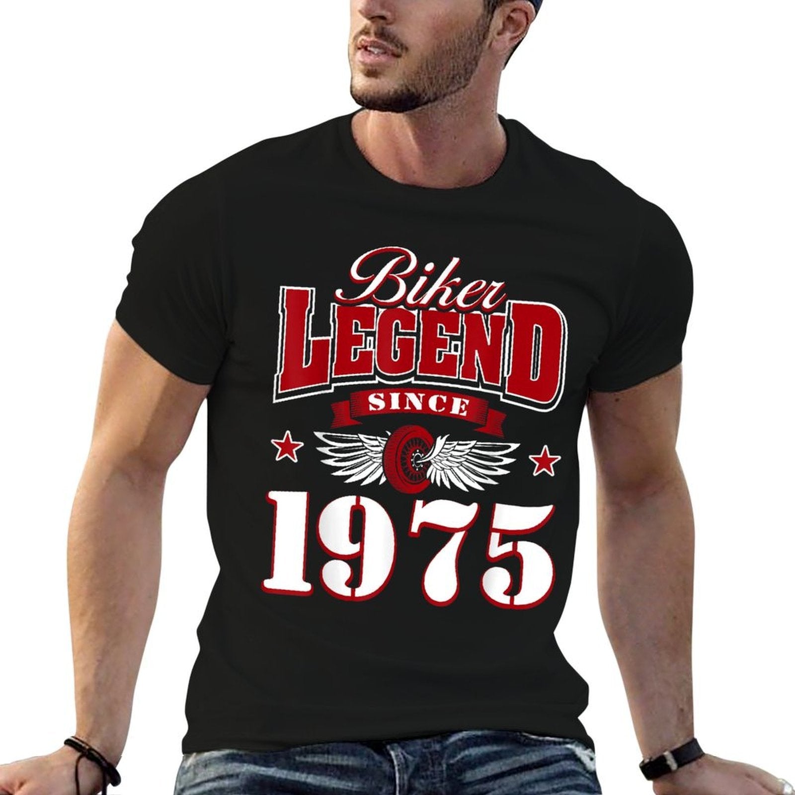 50th Birthday 1975 Motorcycle Motorcyclist Gifts Men  Breathable T-Shirt