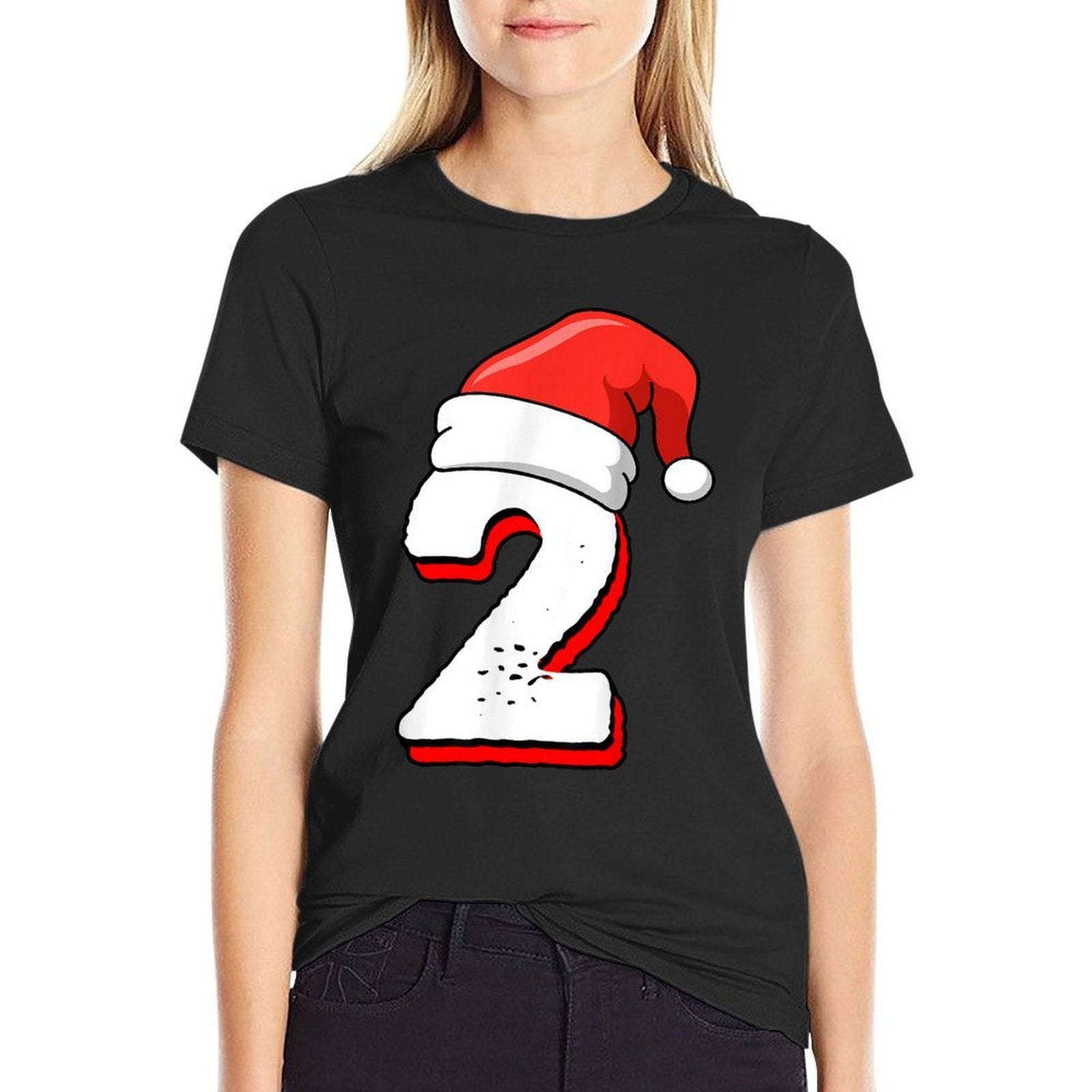 2nd Birthday Christmas Number 2 Years Old Birthday  Cotton T-Shirt
