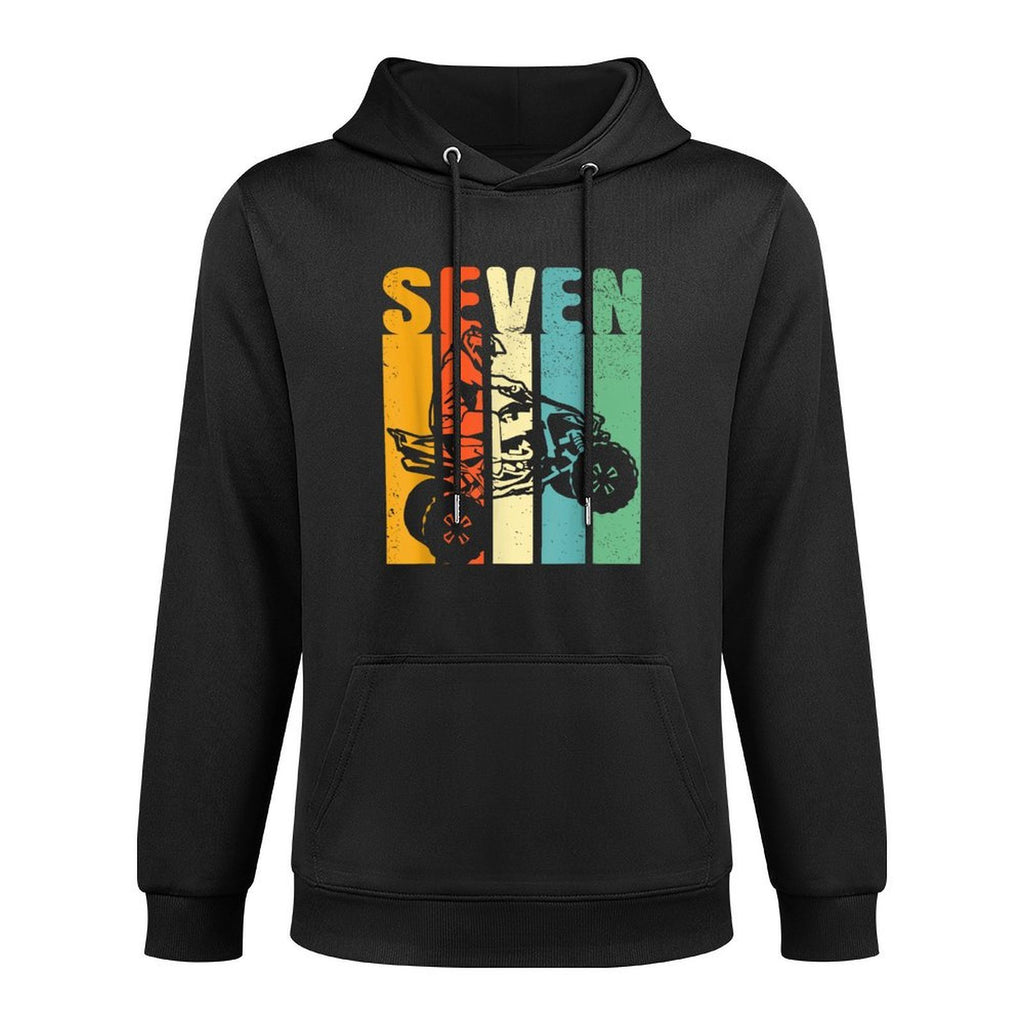 7th Birthday ATV Off Road Four Wheeler Quad Bike Mud Racing Kangaroo Pocket Hoodie
