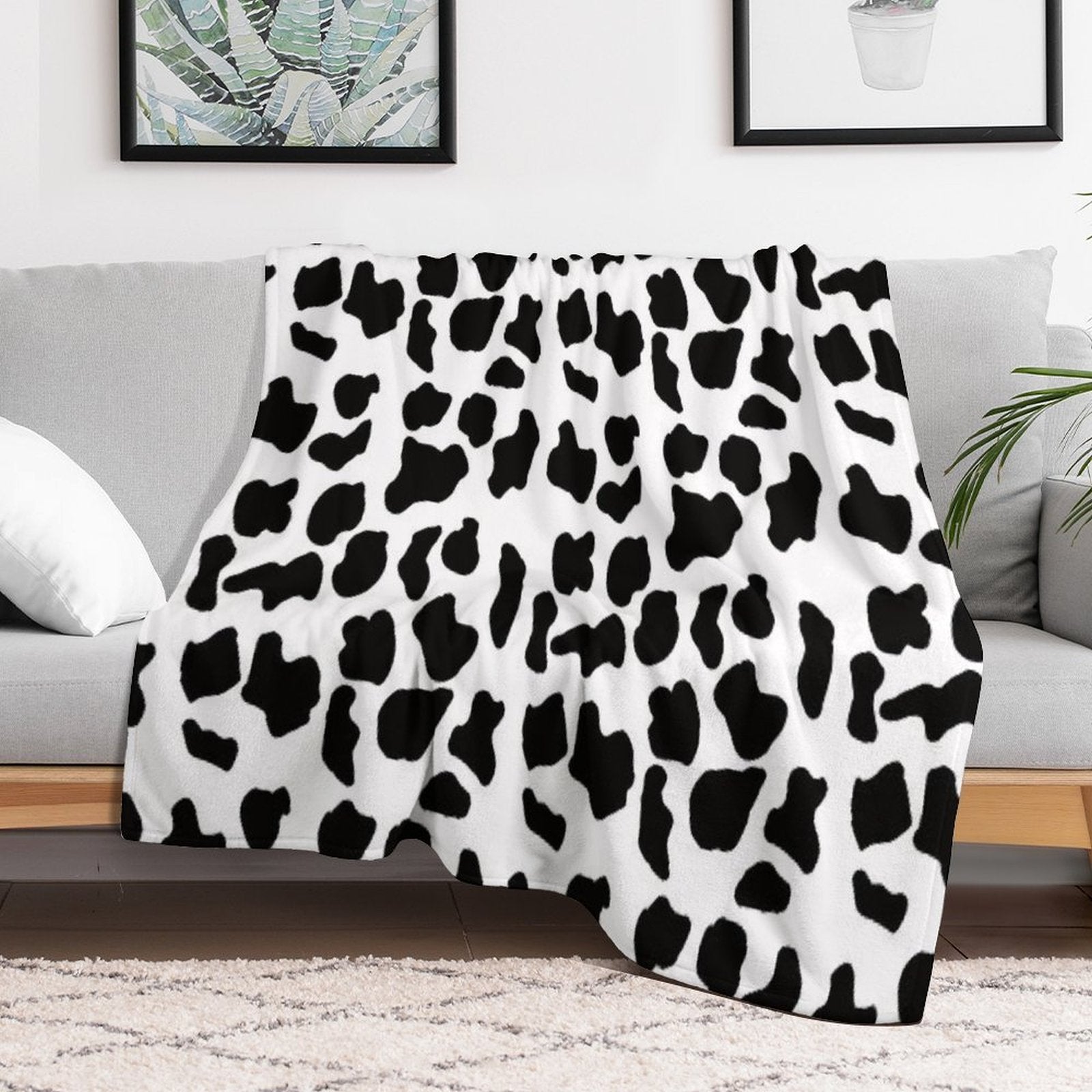 Cow Print Durable Throw Blanket