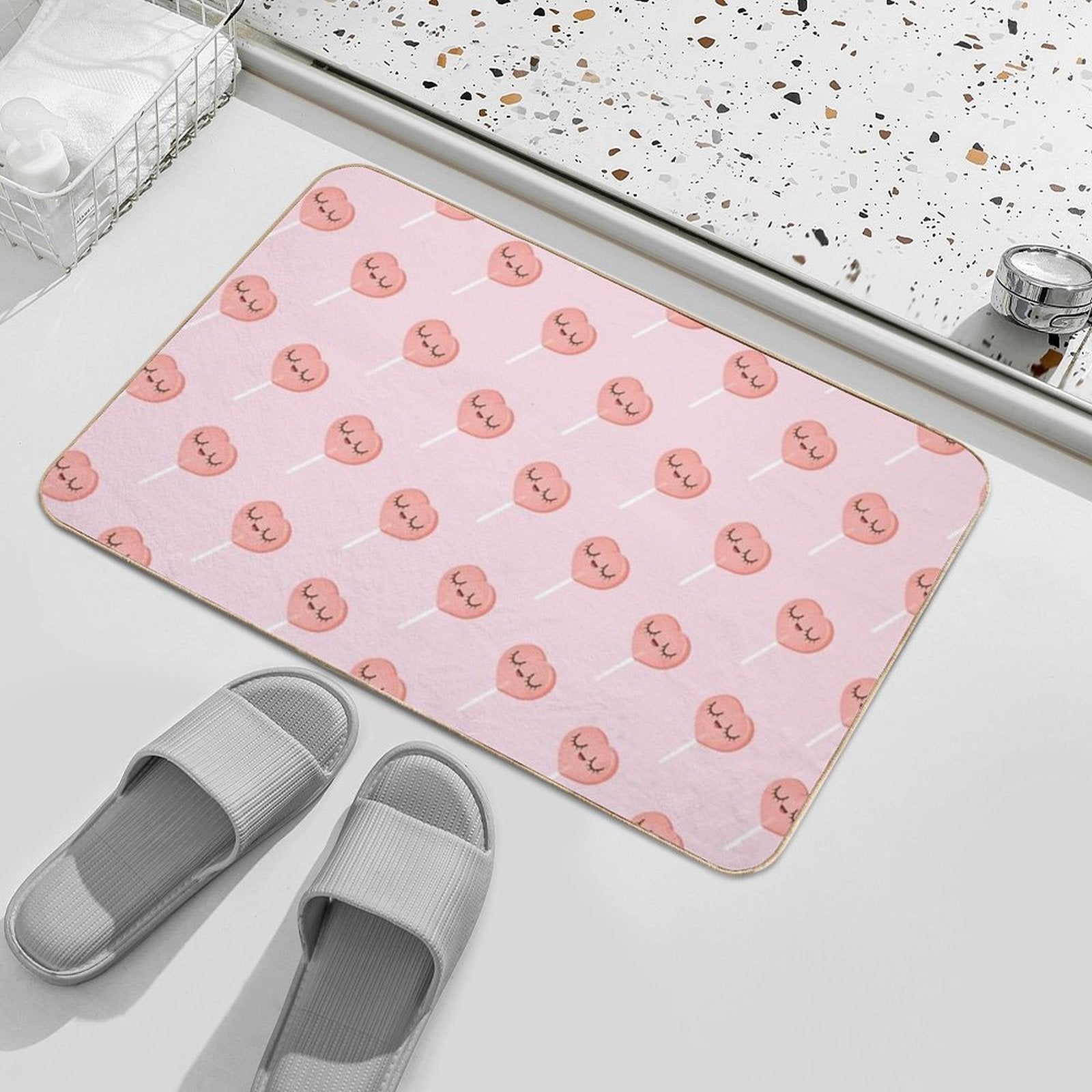 Just Peachy Lollipops  Repositionable Bath Mat