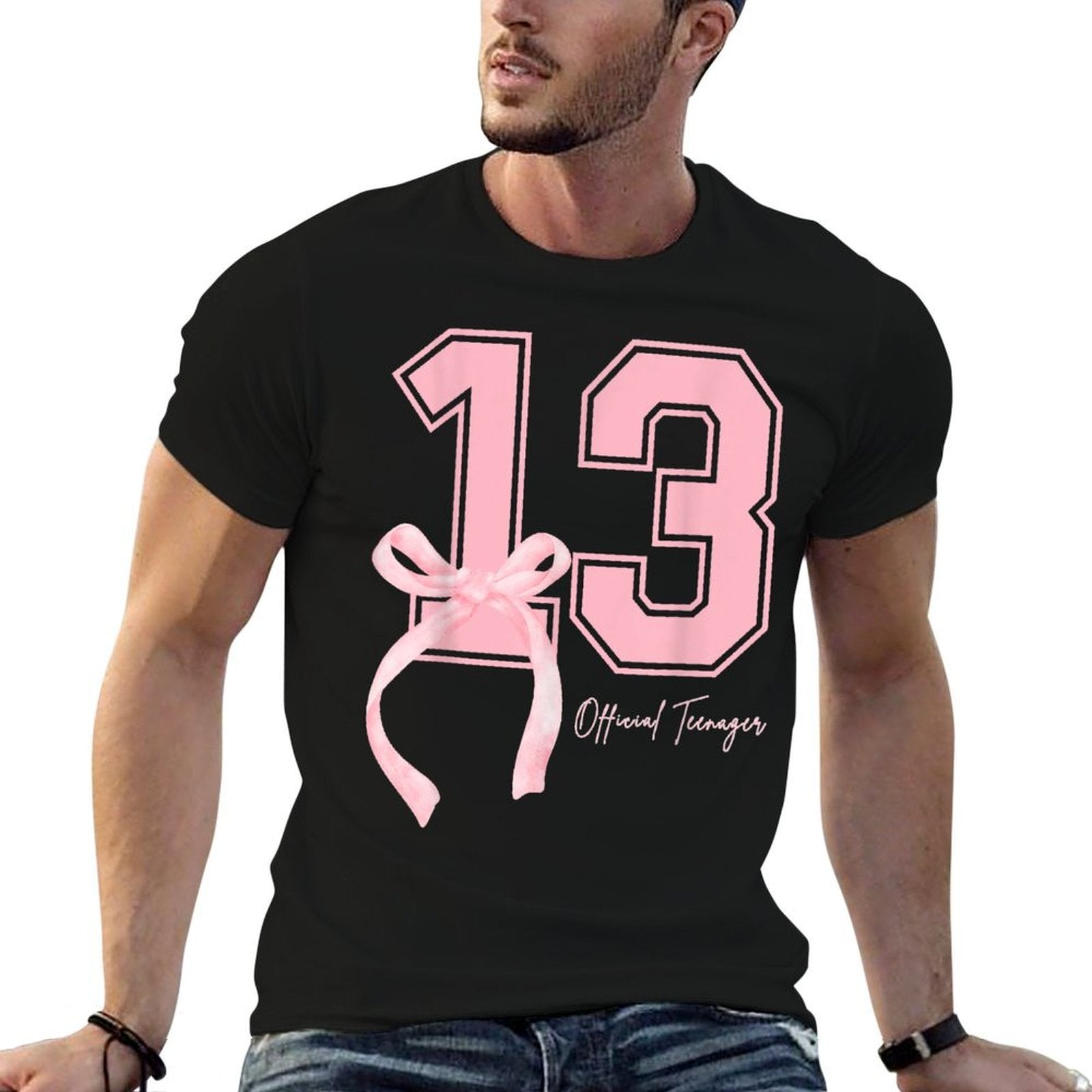 13 Year Old Pink Coquette Bow Officialnager 13th Bday Comfortable T-Shirt
