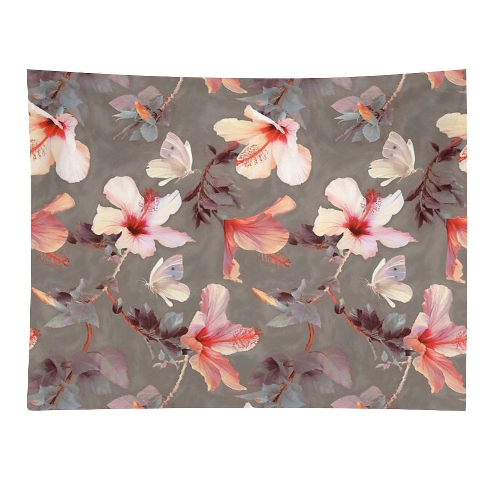 Coral Hibiscus Tapestry